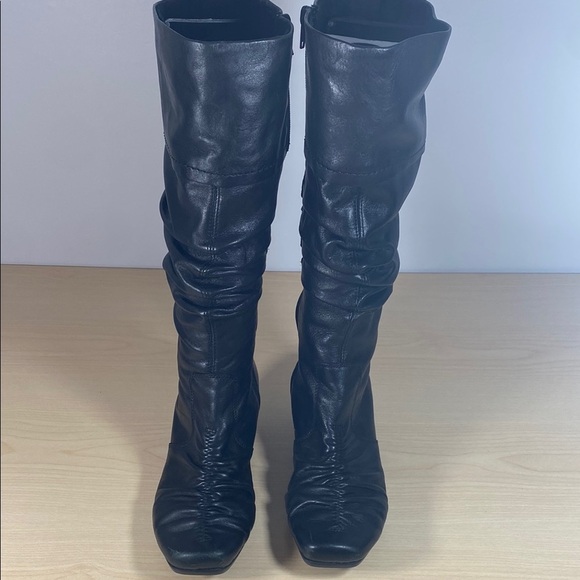 Rieker Black Knee High Boots with Slouchy Design - Picture 2 of 12